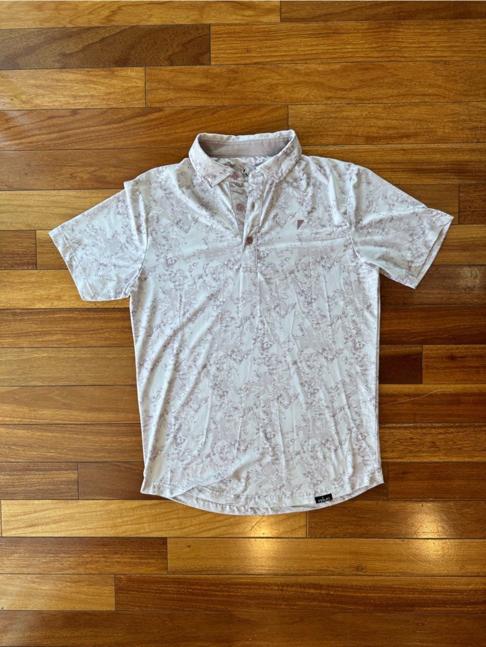 Men's Primo Short-Sleeve Polo Shirt - Light Pink Micro Print